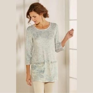 Soft Surroundings Cozy Brushed Velour Dello Tunic, size S